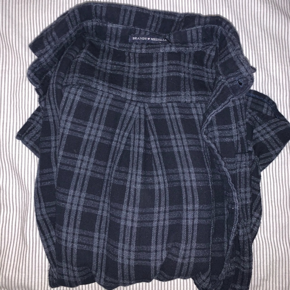 NAVY BLUE PLAID SHIRT